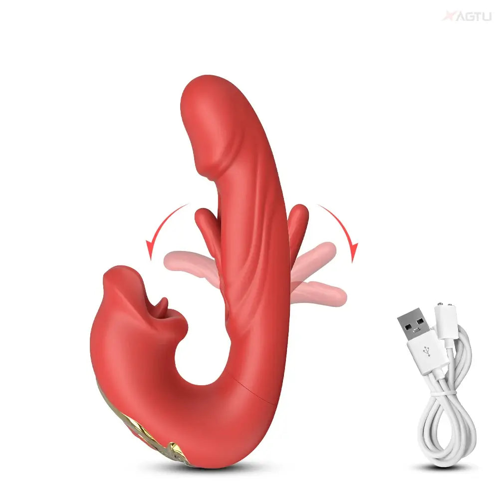 Flicker – Biting Mouth Tongue Clitoral Stimulator Tapping Rabbit Vibrator