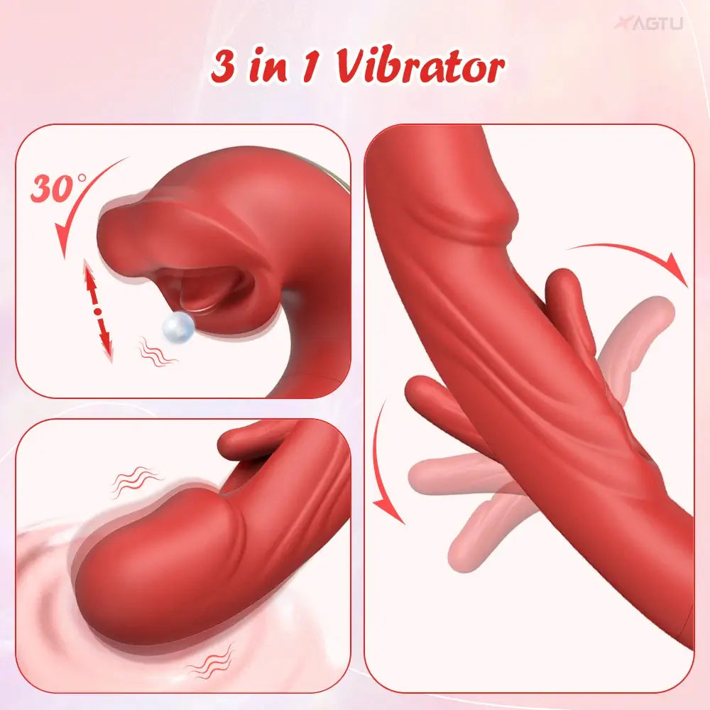 Flicker – Biting Mouth Tongue Clitoral Stimulator Tapping Rabbit Vibrator