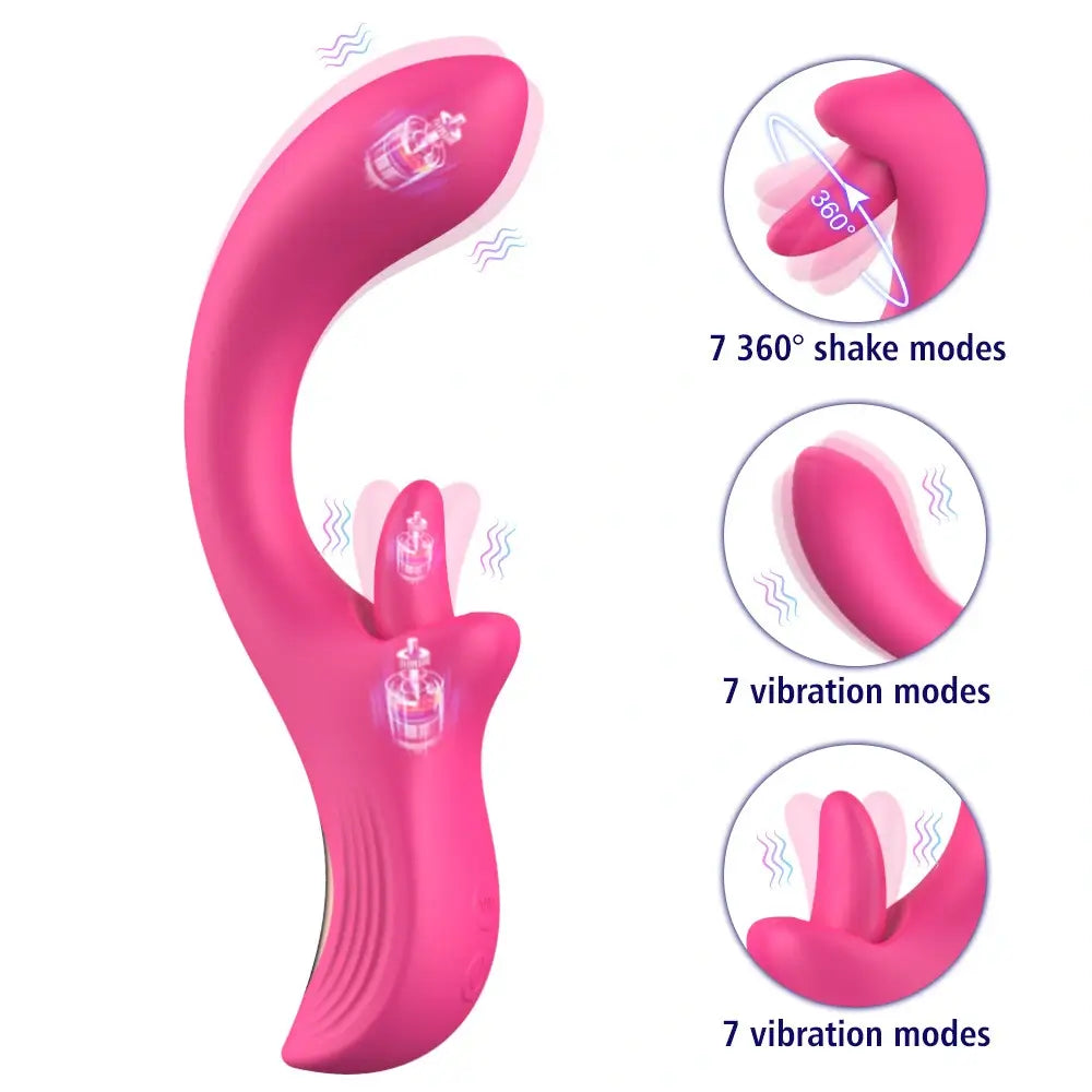 G-Lick  C Curved G-Spot Vibrator & Rotating Tongue Clitoral Stimulator