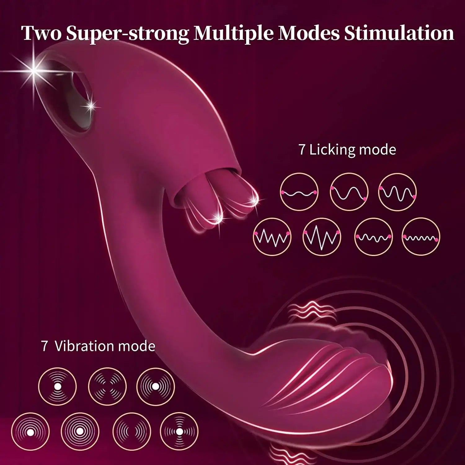 G Spot Dildo Vibrator with 2 Tongue Clit Licker, Women Adult Sex Toys