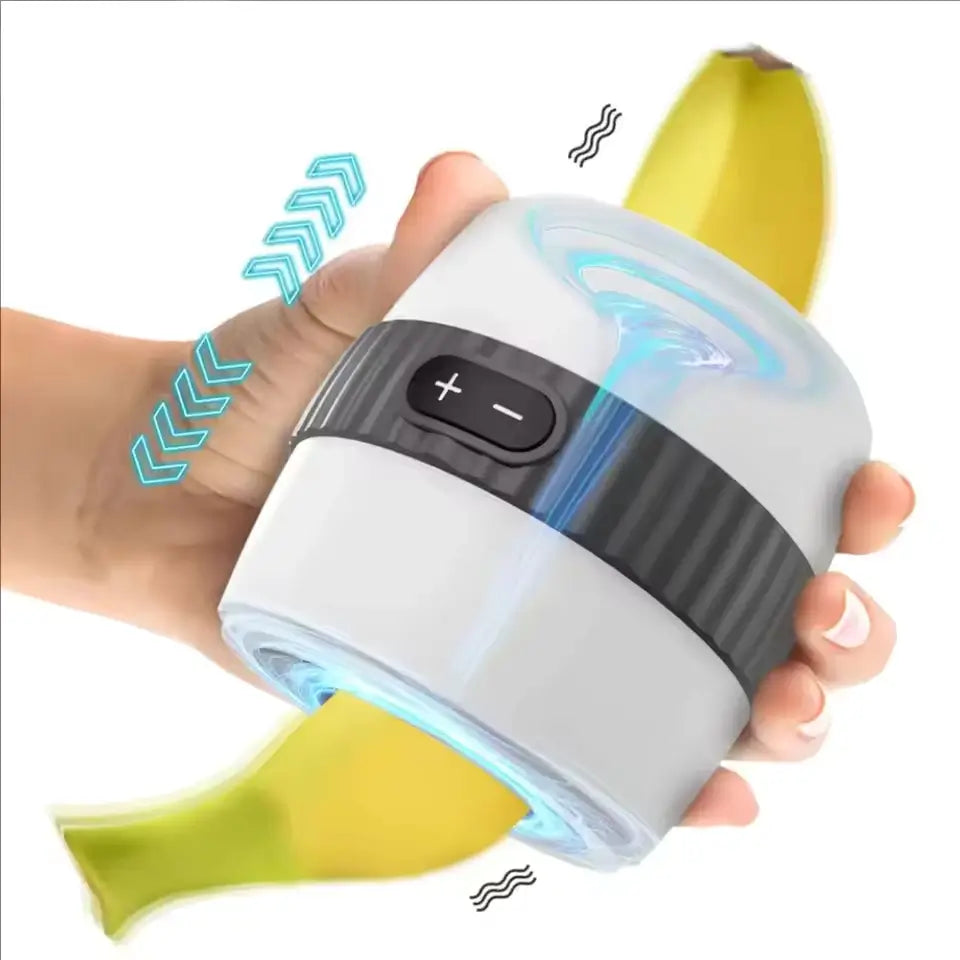 Hanna- 12-Speed Vibration Manual Masturbation Cup with Dual Exit Design