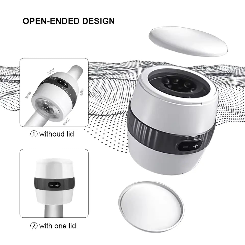 Hanna- 12-Speed Vibration Manual Masturbation Cup with Dual Exit Design