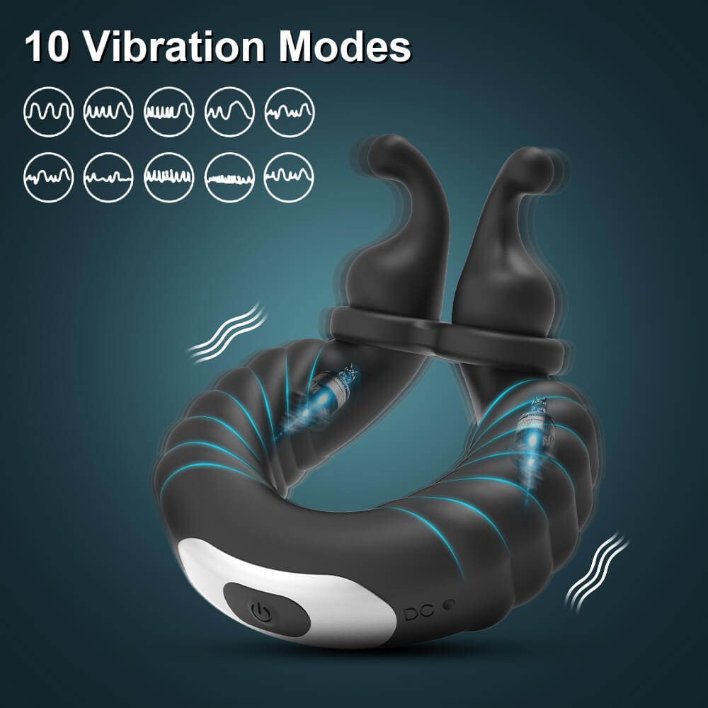 Hare Buddy-Separable Rabbit Rocker 10 Vibrating Cock Ring for Couple Play