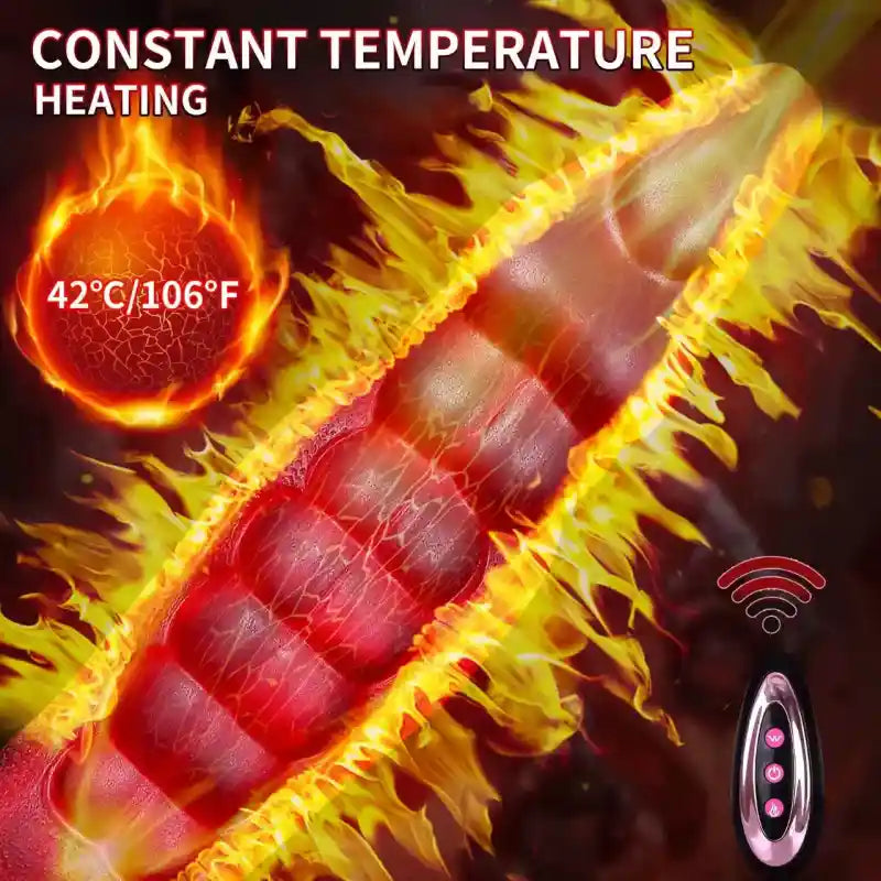 Papliss – 8 Thrusting Vibrating Swing Heating Huge Dildo with Suction Cup 9.5 Inch