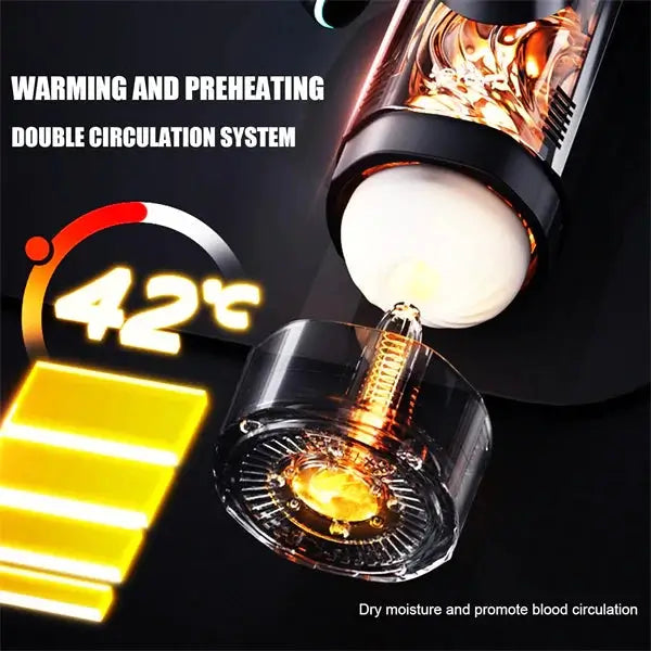 Ivan – 4 In 1 Handheld 10 Vibration 10 Suction Auto-Heating Voice Revolutionary Male Masturbator with USB-C Charging