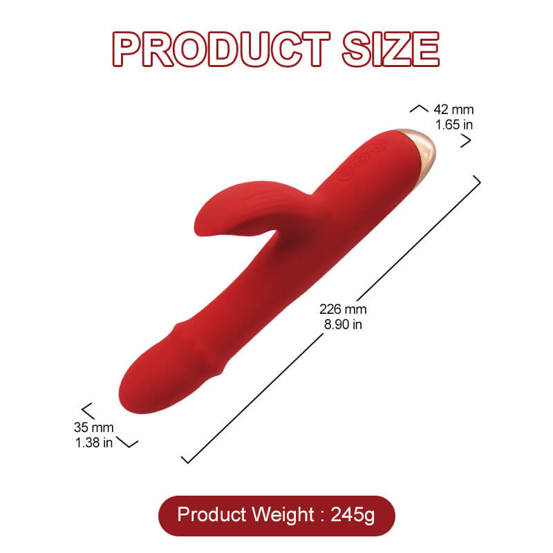 JESSLYN Tapping Clit Stimulator G-spot Vibrator with Sliding Beads Ring