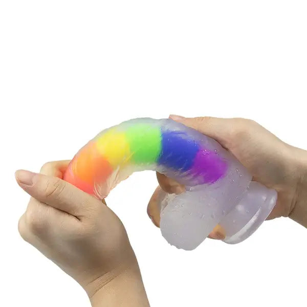 Julian – 5.4-inch Rainbow Jelly Realistic Suction Cup Dildo