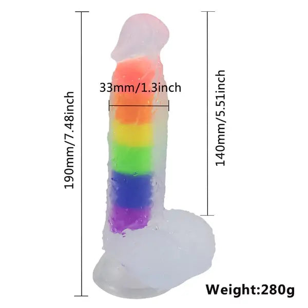 Julian – 5.4-inch Rainbow Jelly Realistic Suction Cup Dildo