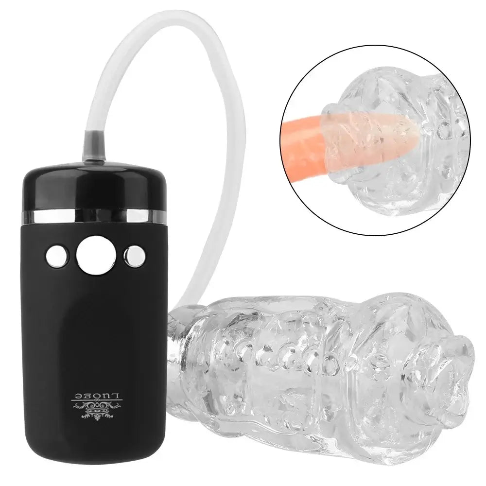 LUOGE 10 Frequencies Strong Suction Transparent Blow Job Male Masturbation Cup