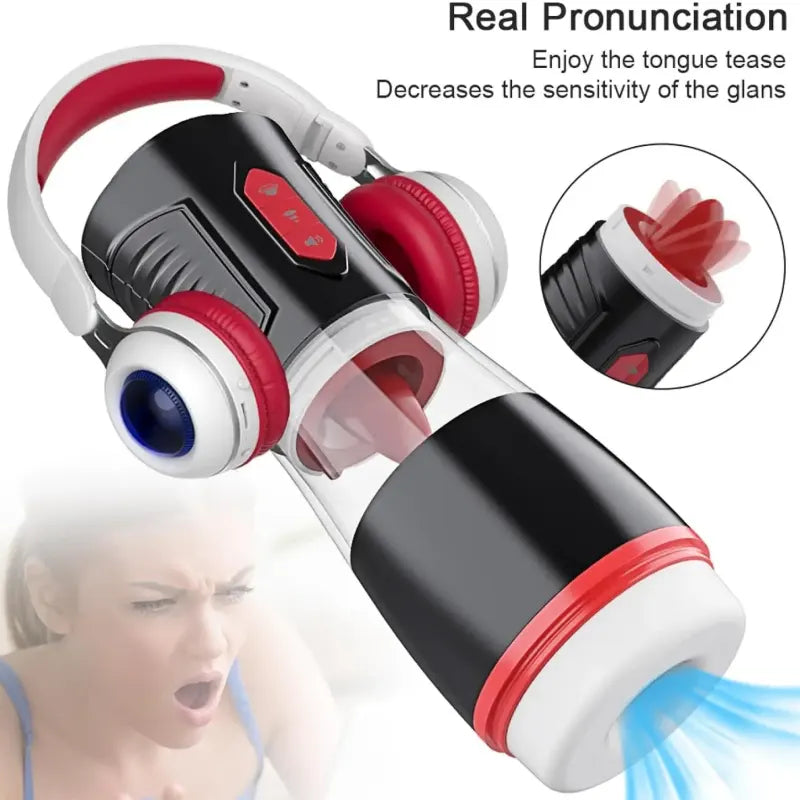 LickMe Phone Holder 4 Suction 7 Tongue-Licking Voice Function Masturbator