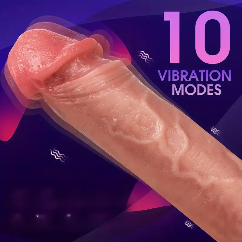 Long Telescoping Distance Vibration Thrusting Blowjob 9.57 IN Silicone Dildo Remote Control