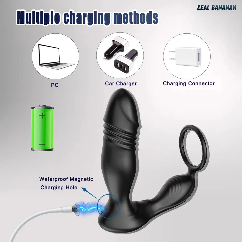 Luca  C Thrusting Prostate Massager with Cock Ring