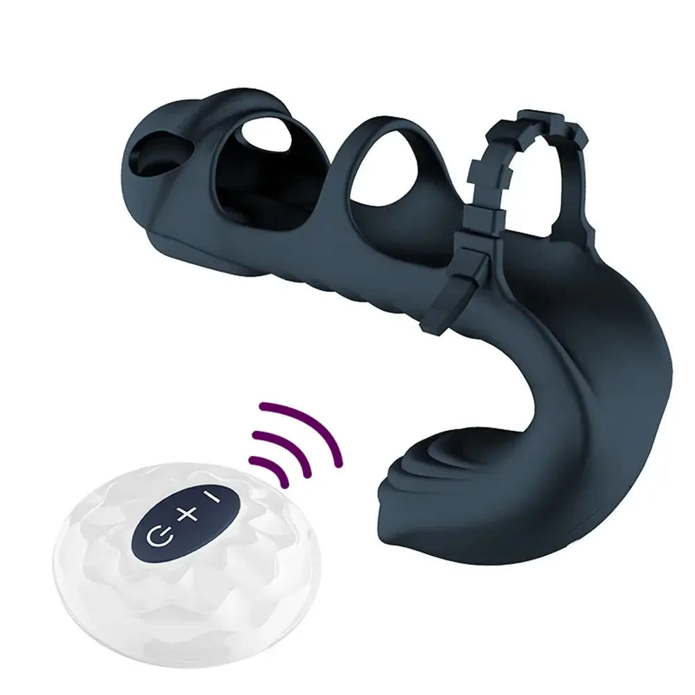 Lucifer  C Dual Motor 7 Vibrating Penis Sleeve and Vibrator 2-in-1 Adult Toy