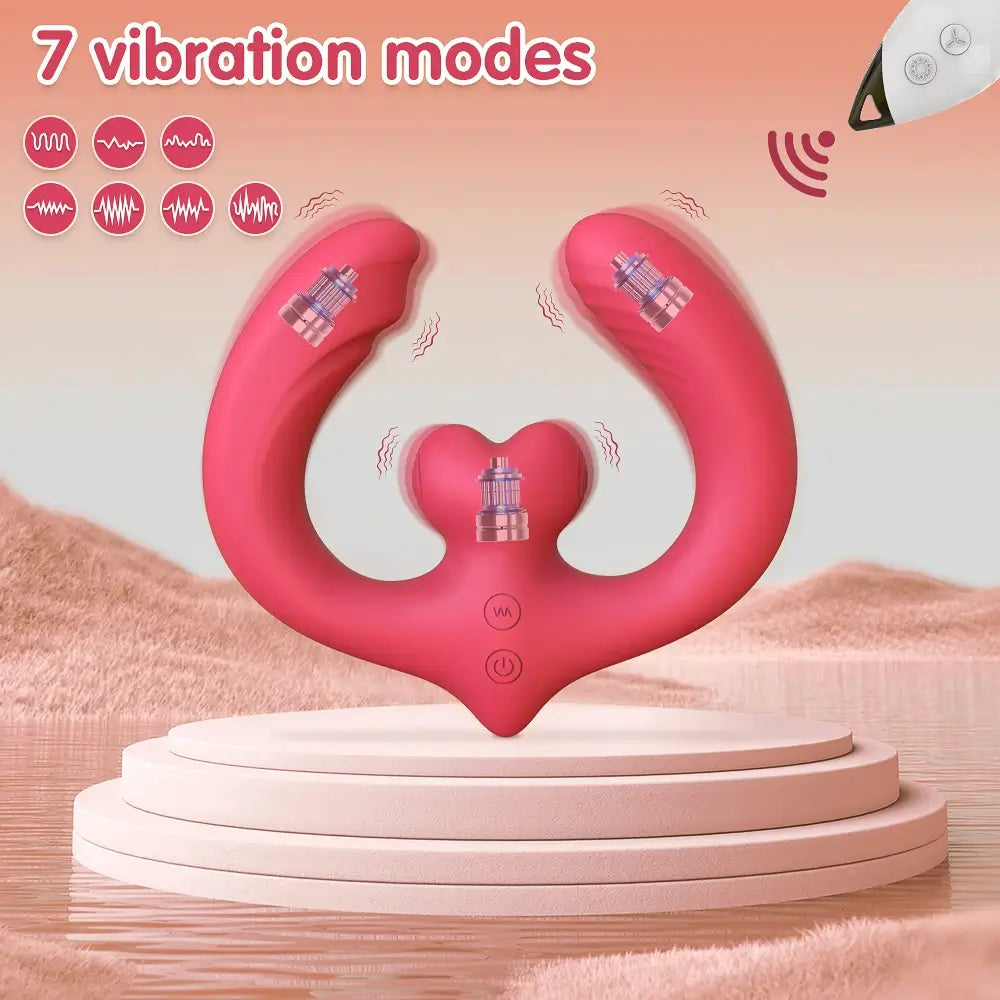 Luv U  C Powerful Vibrating Double Dildo Couples G-spot Vibrator with Remote Control