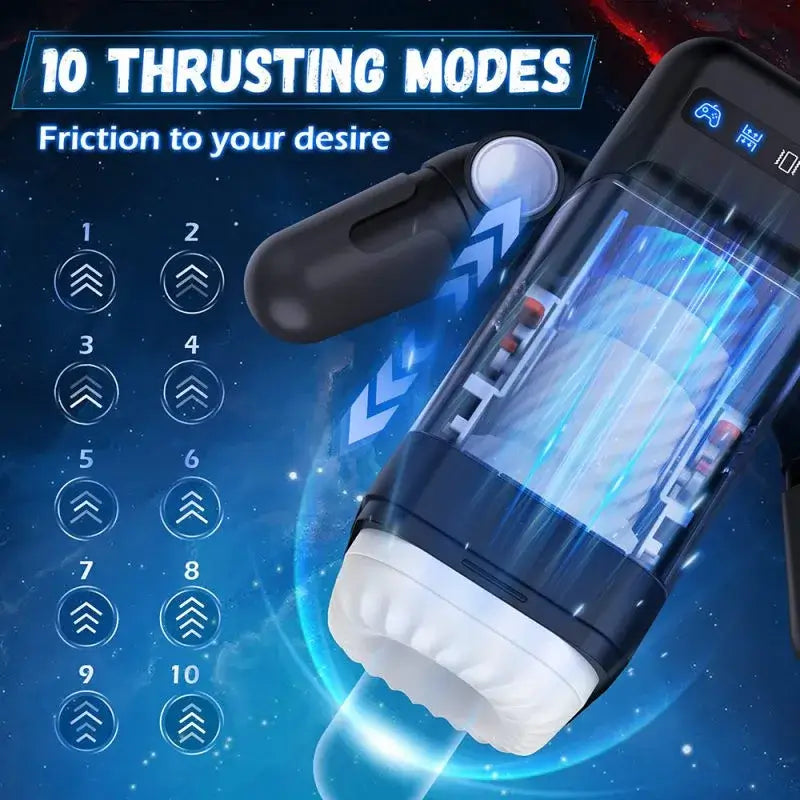 Male Masturbator with Ultra-Long Battery Life and 10 Retractable Modes