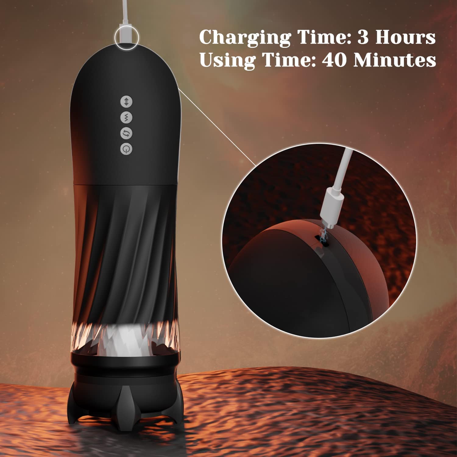 Aroselove - Rocket 3d Realistic Textured Electric Stroker With 5 Thrusting Rotating Modes - Aroselove