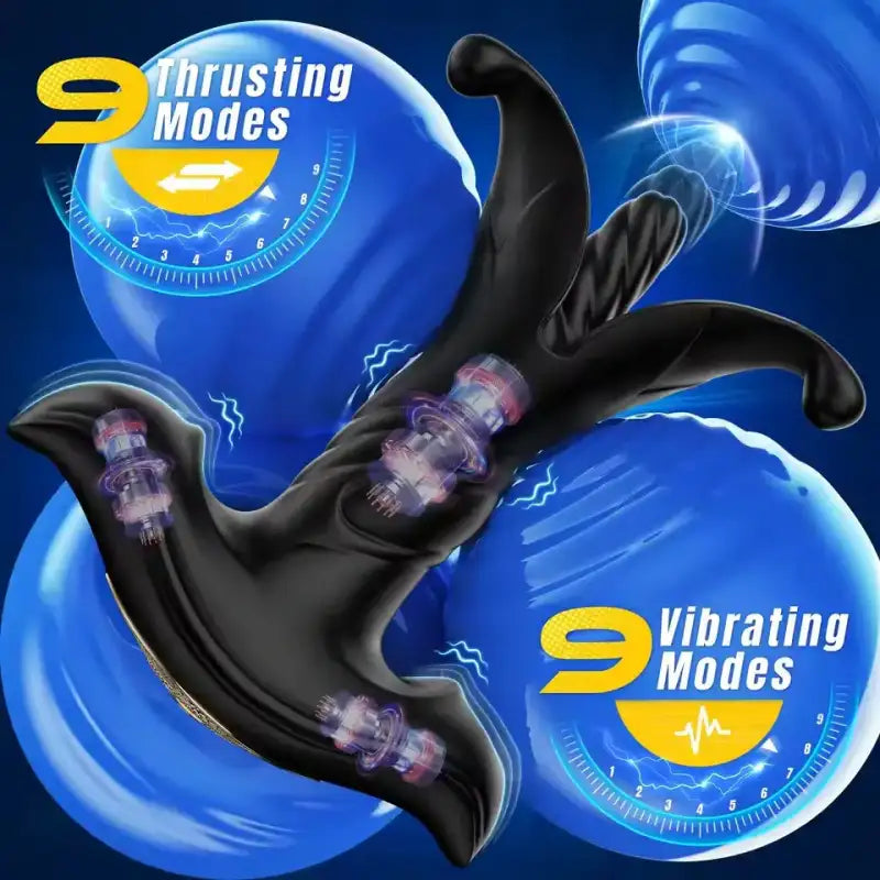 Mark-Remote Control 9 Tension Shock Flapping Thrusting Vibrating Butt Plug Prostate Massager