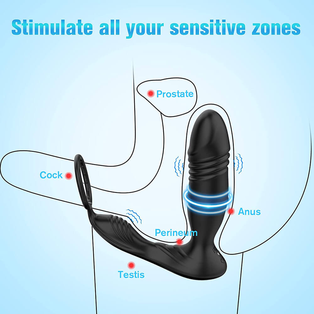 Mason-APP/Controller & 9-Telescopic /Vibration & Cock Rings Prostate Massager