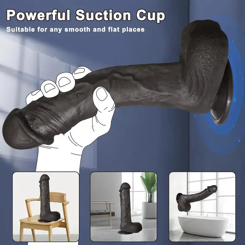 Maurice Large Size Thrusting Vibration Heating Brown Dildo For Men Women