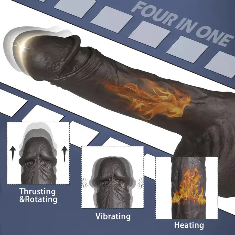 Maurice Large Size Thrusting Vibration Heating Brown Dildo For Men Women