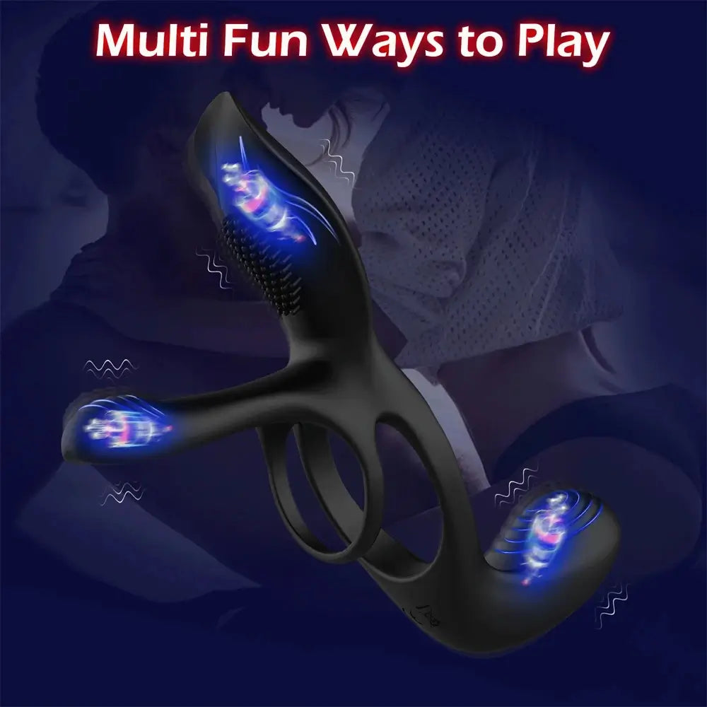 Maxwell 9 Vibration Couple Vibrator Penis Ring for Perineum C-spot G-spot Stimulation