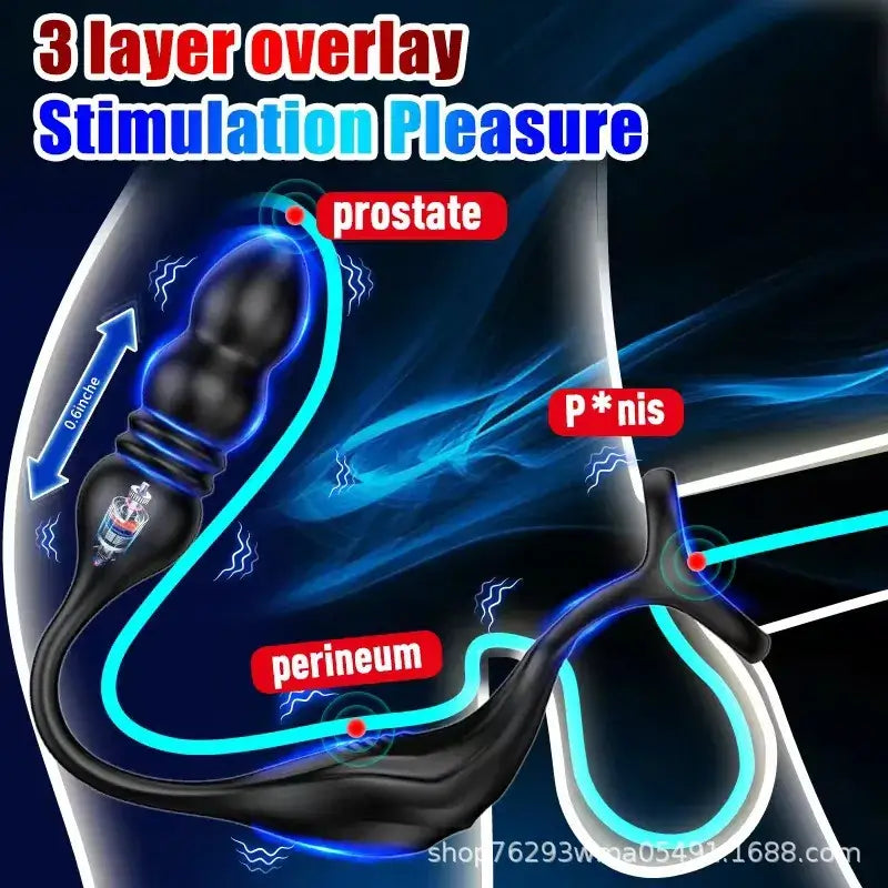 Mike 9 Thrusting & Vibrating Wearable Prostate Massager with Cock ring
