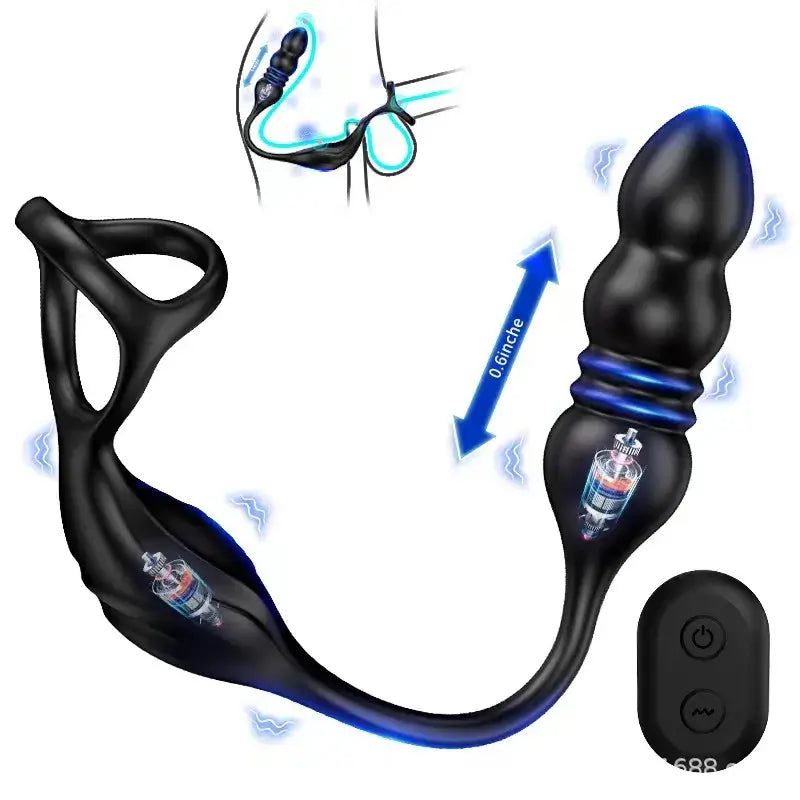 Mike 9 Thrusting & Vibrating Wearable Prostate Massager with Cock ring