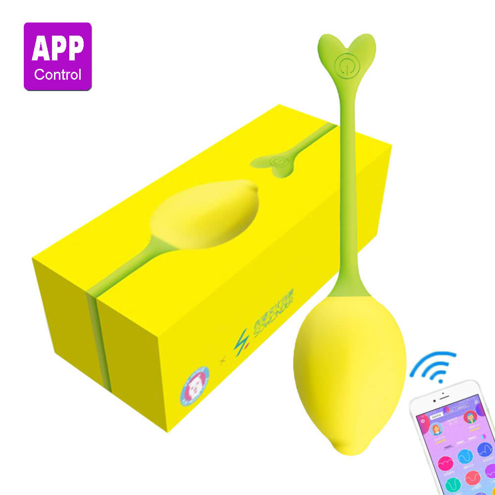 Miss 9 Vibrating Lemon Silicone Vaginal Training Kegel Balls with Voice Mode