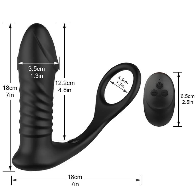 Moore  C 10 Thrilling Vibration 3 Thrusting Silicone Remote Control Cock Ring Anal Vibrator