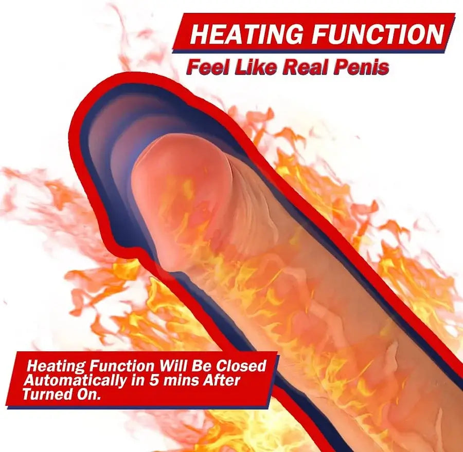 Myles – 7 Vibrating Thrusting & Heating Realistic G-spot Clitoral Anal Stimulator & Hands-Free Dildo