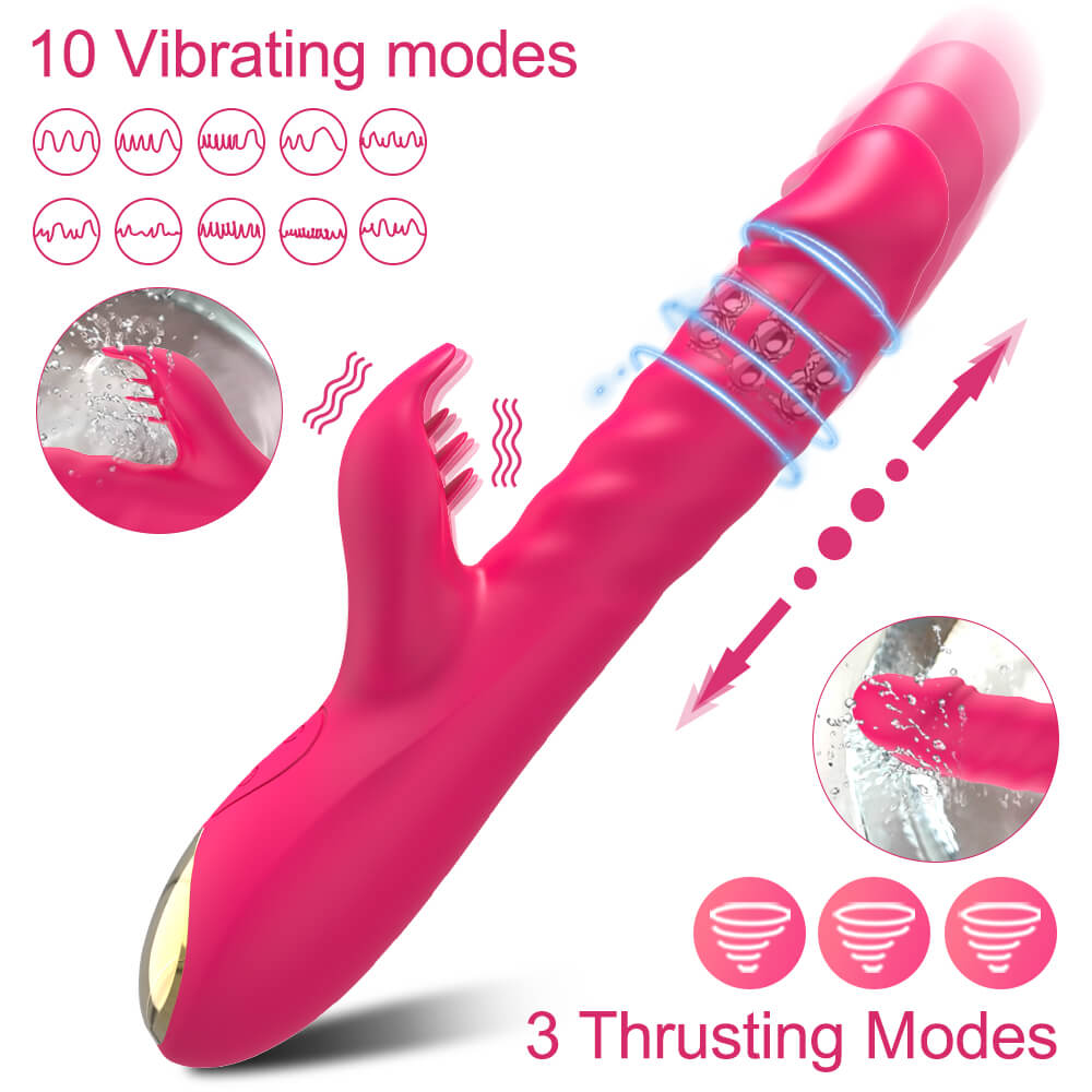 NEON HOLIC Thrusting Rotation Beads Rabbit Vibrator