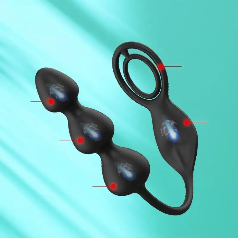 Neil  C Vibrating Anal Beads with Cock Ring & Perineum Massager