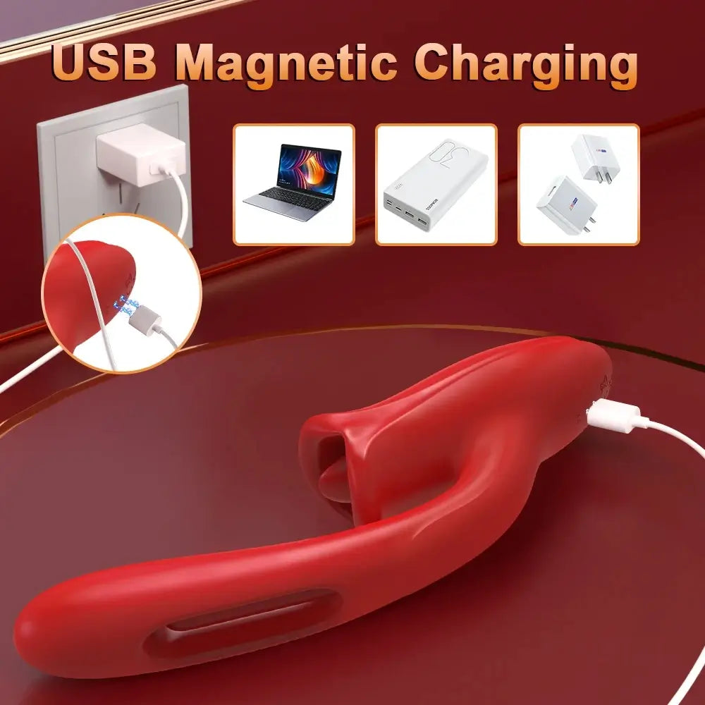 Nibbler Max  C Mouth Shaped Lip Biting Vibrator with G Spot Tapping Stimulator