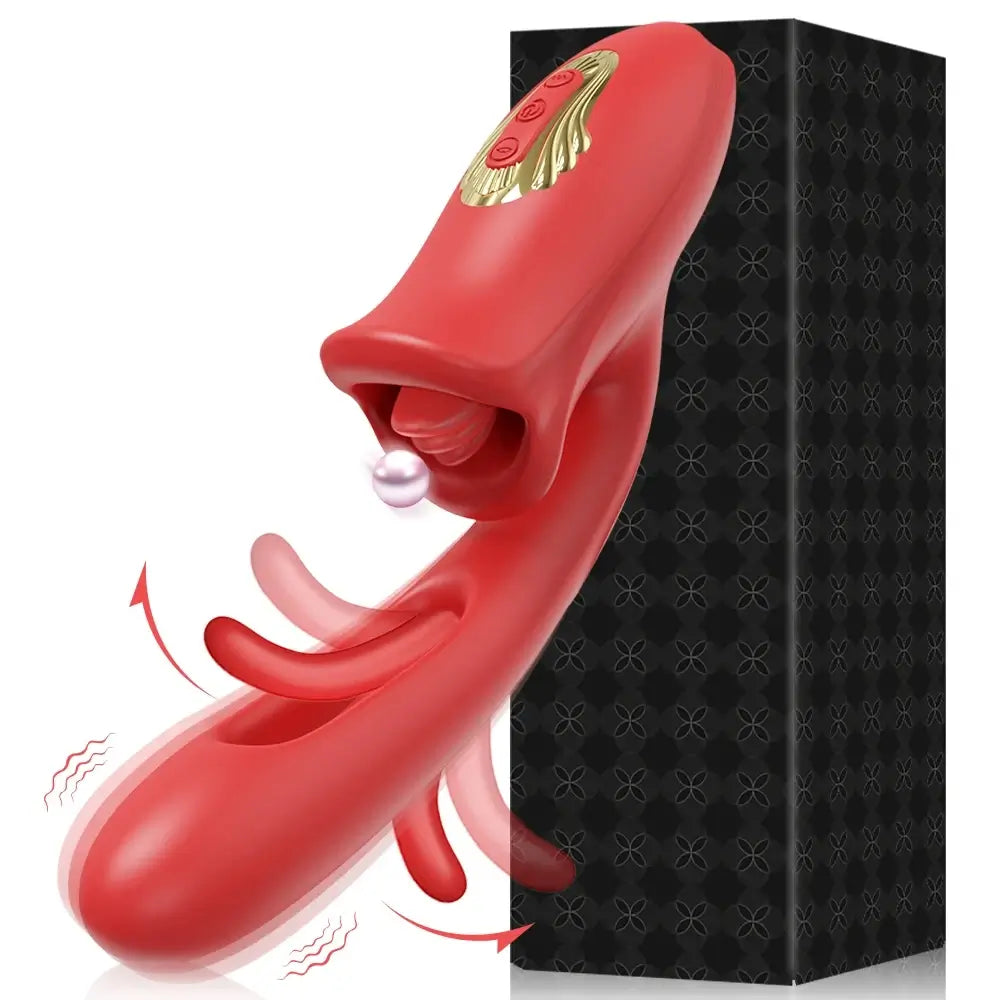 Nibbler Max  C Mouth Shaped Lip Biting Vibrator with G Spot Tapping Stimulator