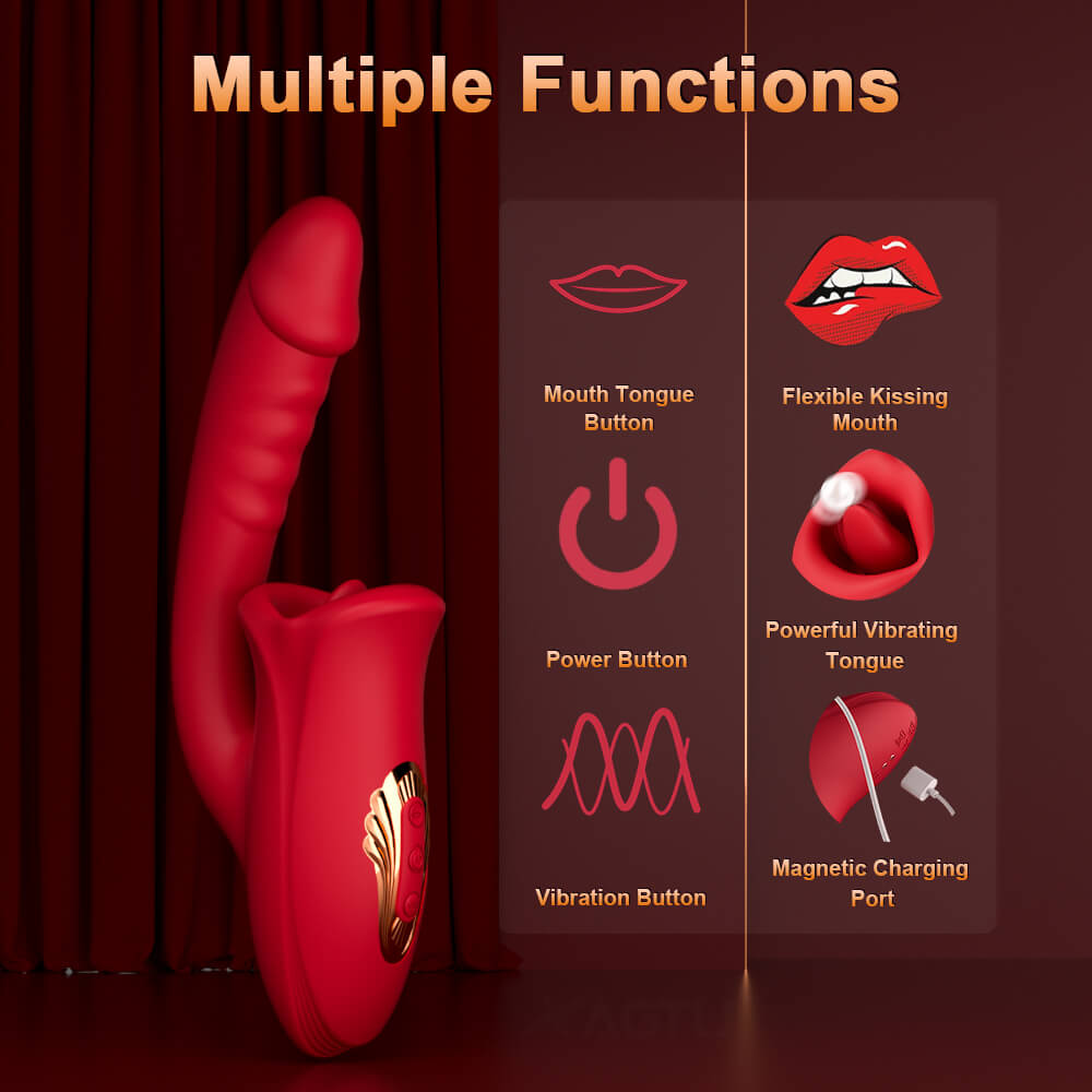 Nibbler Plus  C Mouth Shaped Lip Biting Vibrator with G Spot Wand Vibrator