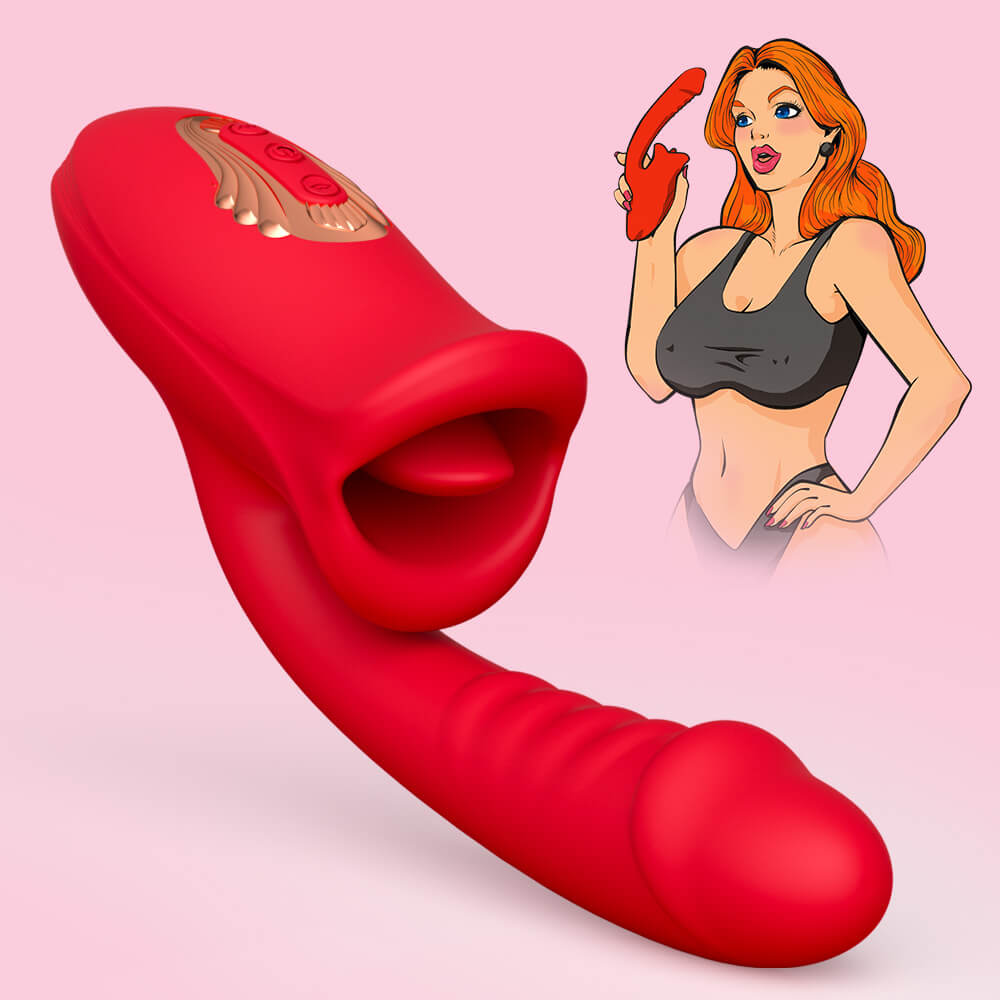 Nibbler Plus  C Mouth Shaped Lip Biting Vibrator with G Spot Wand Vibrator