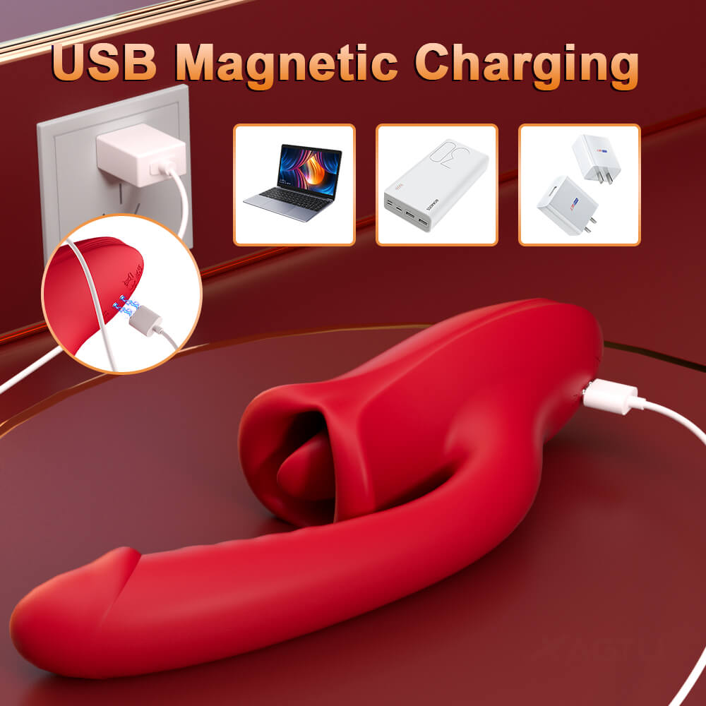 Nibbler Plus  C Mouth Shaped Lip Biting Vibrator with G Spot Wand Vibrator