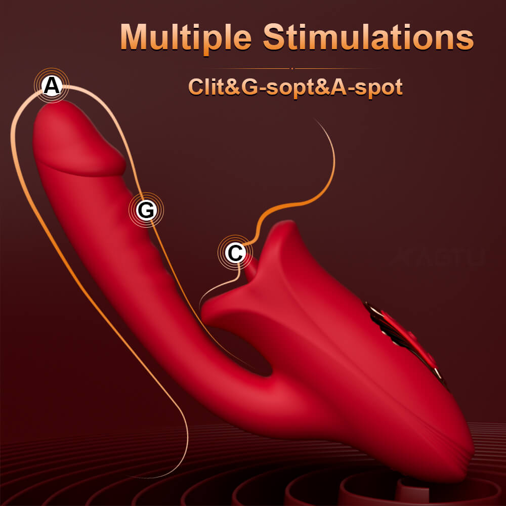 Nibbler Plus  C Mouth Shaped Lip Biting Vibrator with G Spot Wand Vibrator