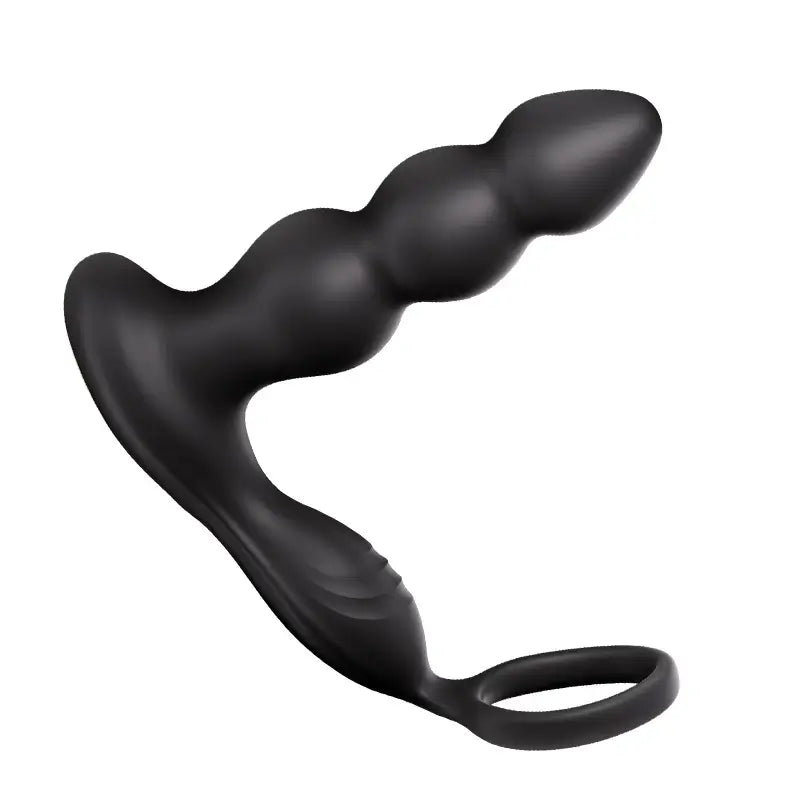 Olan 3 Progressive Beads Low Noise 10 Vibrating Prostate Massager Butt Plug with Cock Ring