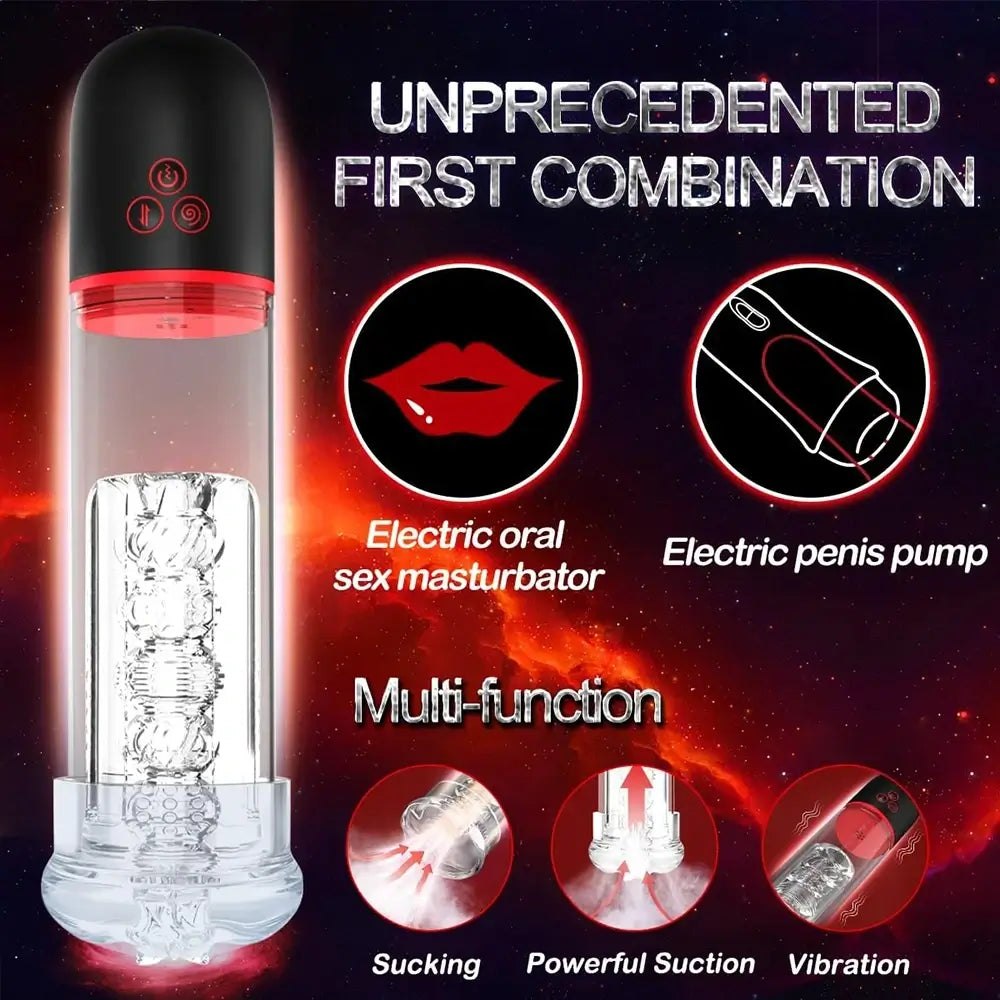 Oral Love  C S-Hande Upgraded 2 IN 1 Sucking Vibrating Penis Pump