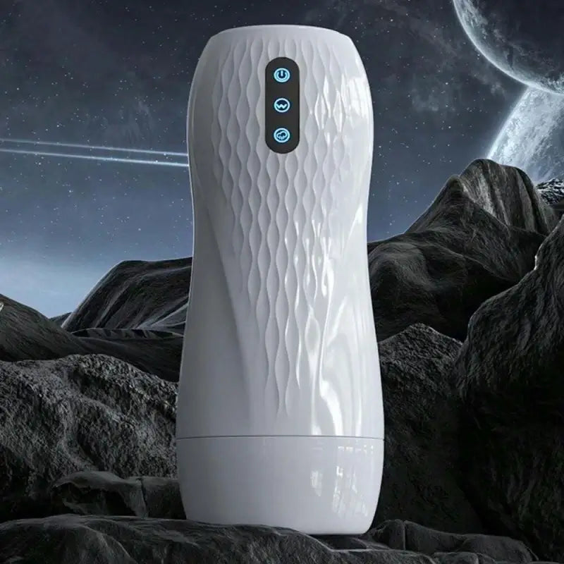 Phantom Pleasure 5 Suction 10 Vibration 3-Language Voice Masturbator With Heated Base