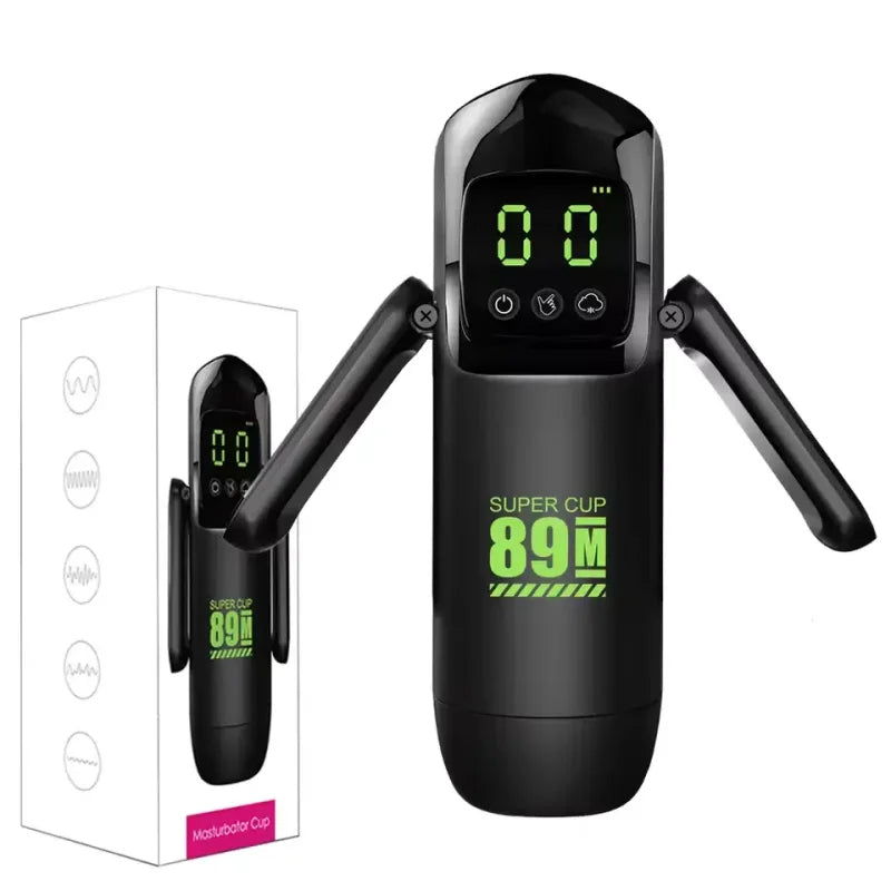 Phantom – 7 Suctions 7 Vibrations Dual Handles Large Granule Channel Texture Male Masturbator