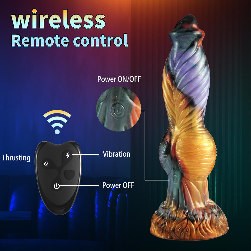 Phoenix Animal Texture 7 Thrusting Vibrating Big Sucker Monster Dildo 10.23 Inch