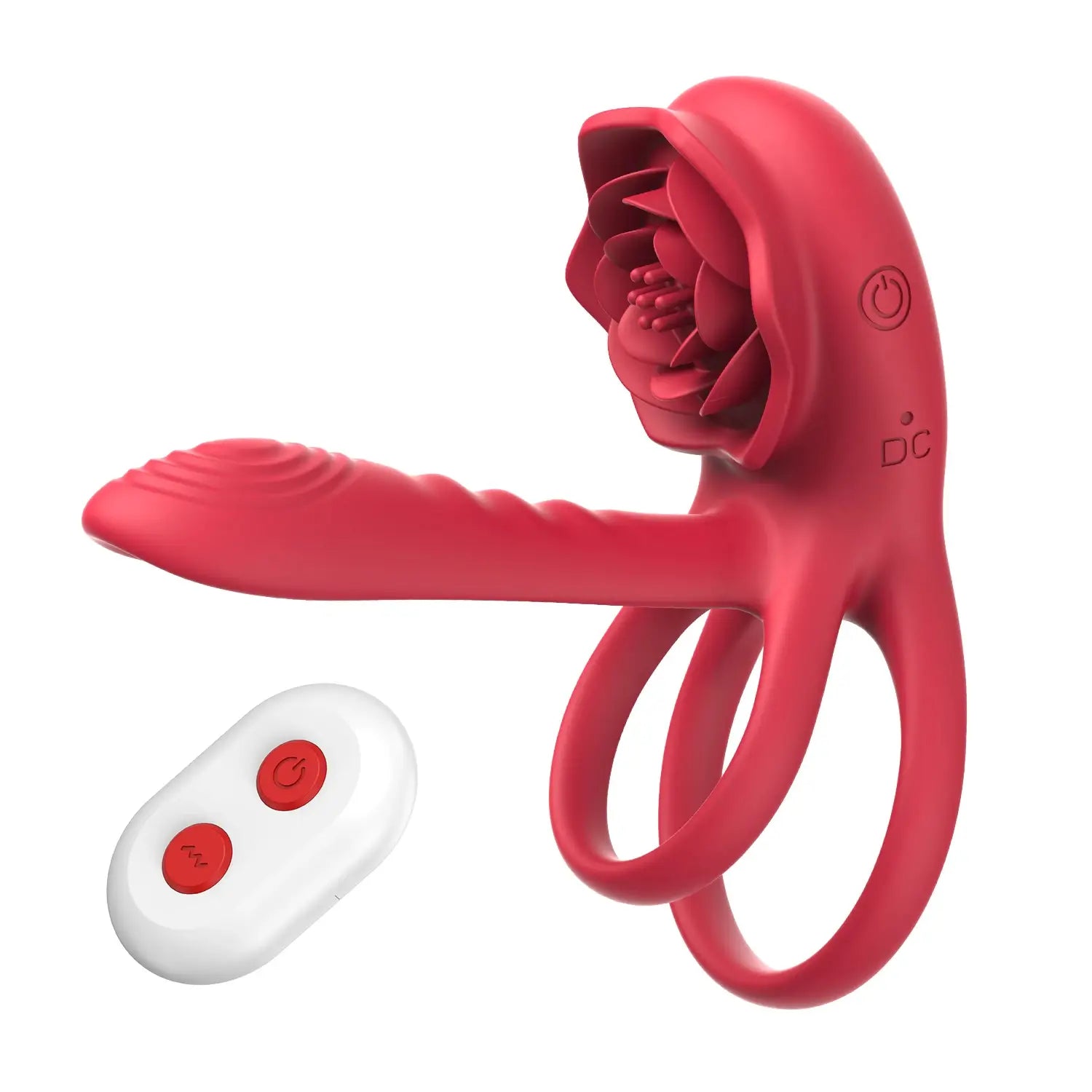 Polly  C Remote Control Vibrating Penis Sleeve Double Cock Ring & Clitoral Stimulator
