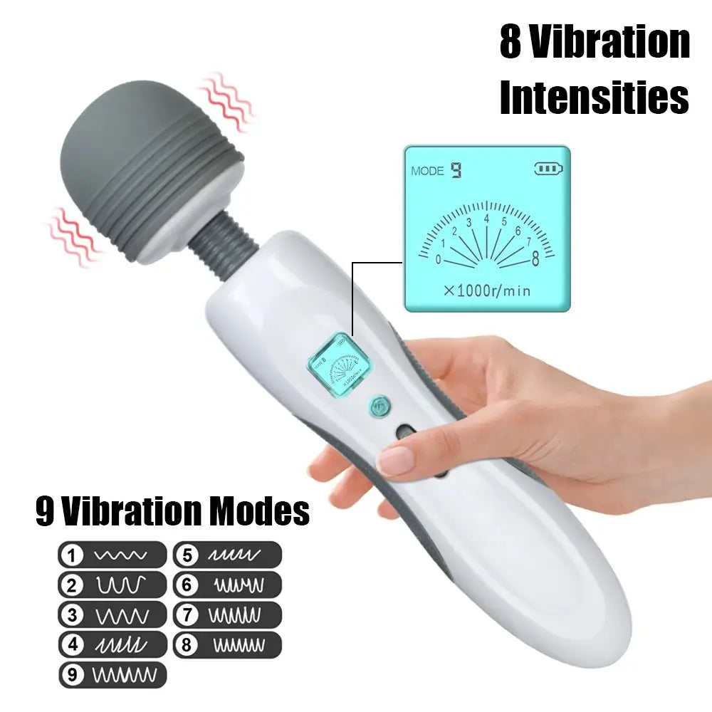 Portable Magic Wand Lightweight with 8 Vibration 9 Speeds Bendable Massager