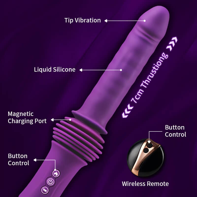 Powerful 145° Adjustable Base Heating Thrusting Vibrating Dildo Machine 11.81 Inch