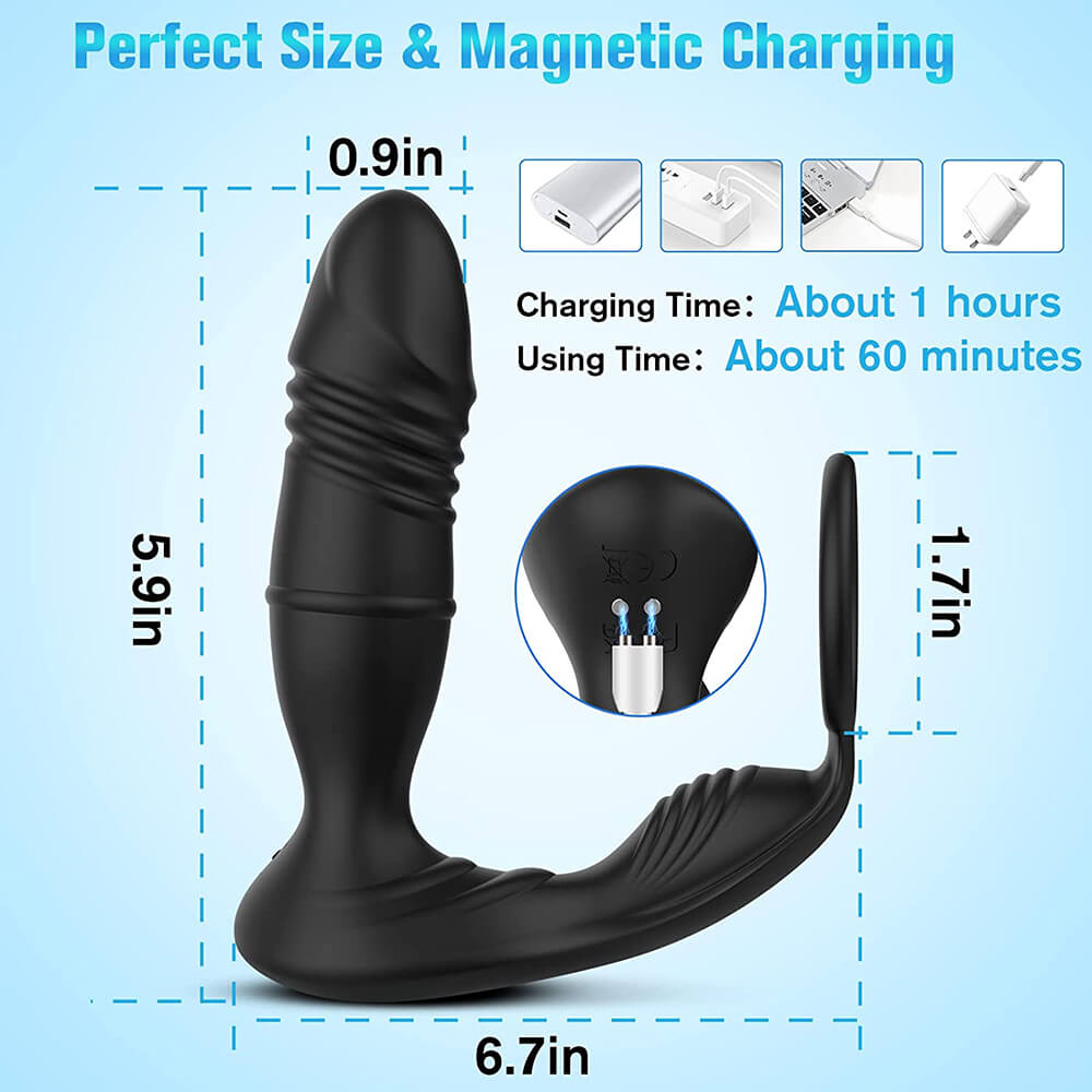 Mason-APP/Controller & 9-Telescopic /Vibration & Cock Rings Prostate Massager