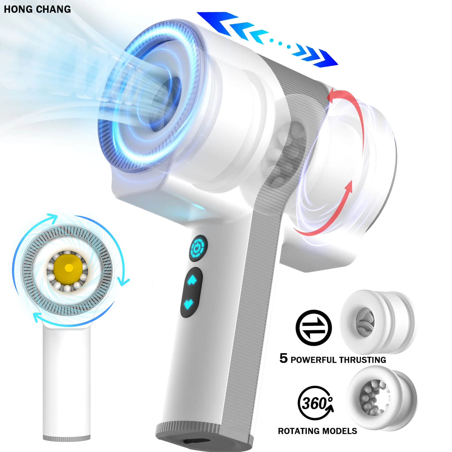 PLAYER ONE Automatic 5 Telescopic Rotation 7 Vibrations Handheld Male Masturbation Cup