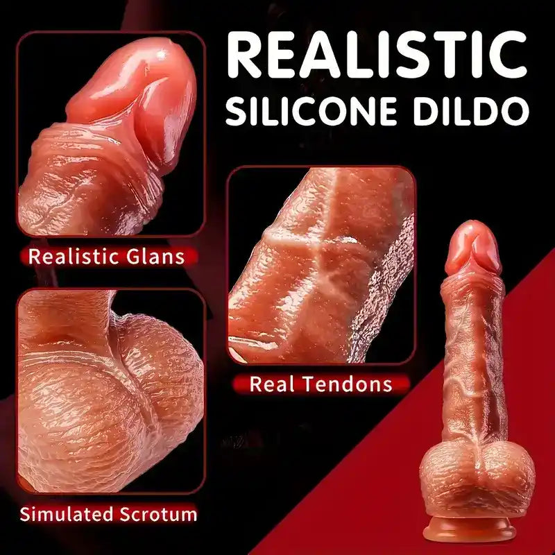 RealFeel 9.45” Silicone Dildo Lifelike Smooth for Beginners and Pros