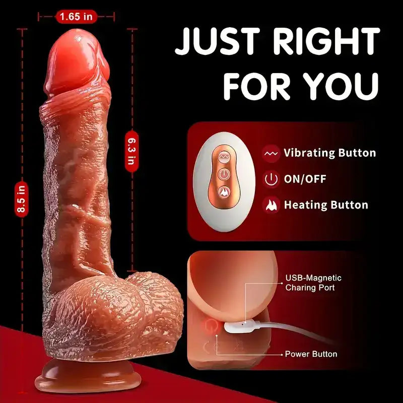 RealFeel 9.45” Silicone Dildo Lifelike Smooth for Beginners and Pros